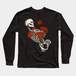 red spider lily and skeleton design Long Sleeve T-Shirt